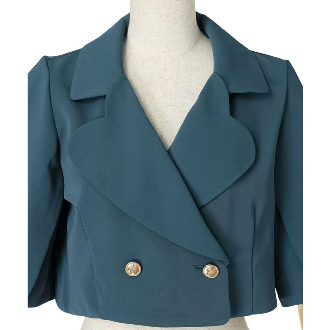 フィント F i.n.t 【洗える・セットアップ】ハートラペルケープスリーブジャケット （MOCHABROWN） MOCHABROWN