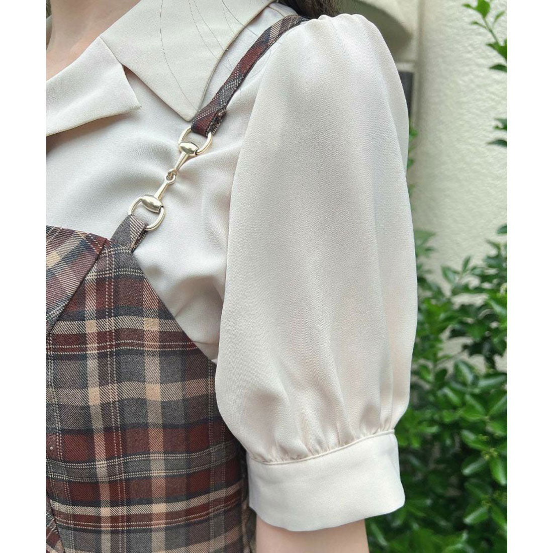 フィント F i.n.t 【洗える】スカーフタイ付き変形衿ブラウス （L/BEIGE） L/BEIGE
