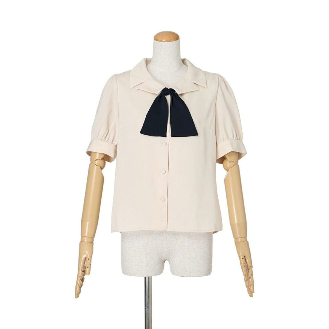 フィント F i.n.t 【洗える】スカーフタイ付き変形衿ブラウス （L/BEIGE） L/BEIGE