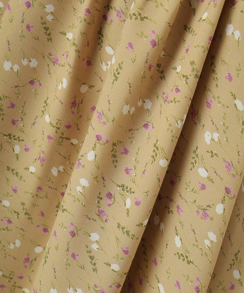 フィント F i.n.t 【洗える】レース使い小花柄ラッフルワンピース （MUSTARD） MUSTARD