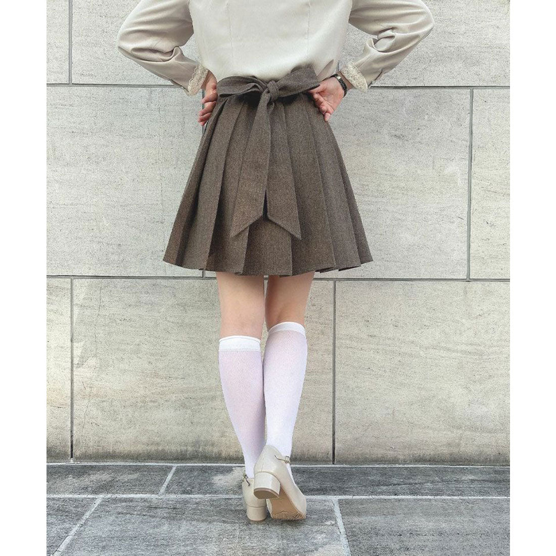 フィント F i.n.t 【洗える・2WAY】バックリボン2wayエプロンジャンパースカート （BROWN） BROWN