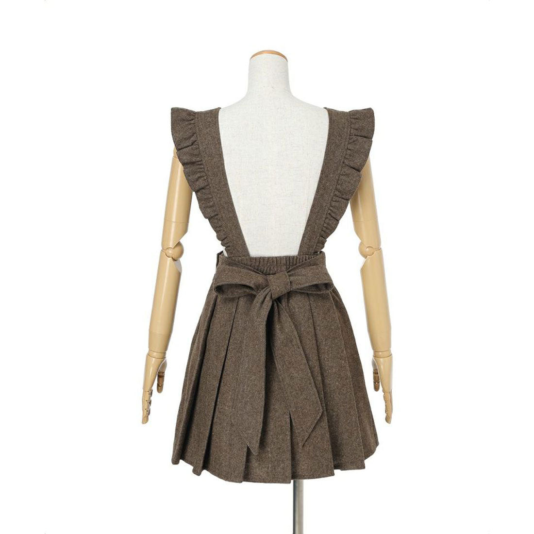フィント F i.n.t 【洗える・2WAY】バックリボン2wayエプロンジャンパースカート （BROWN） BROWN