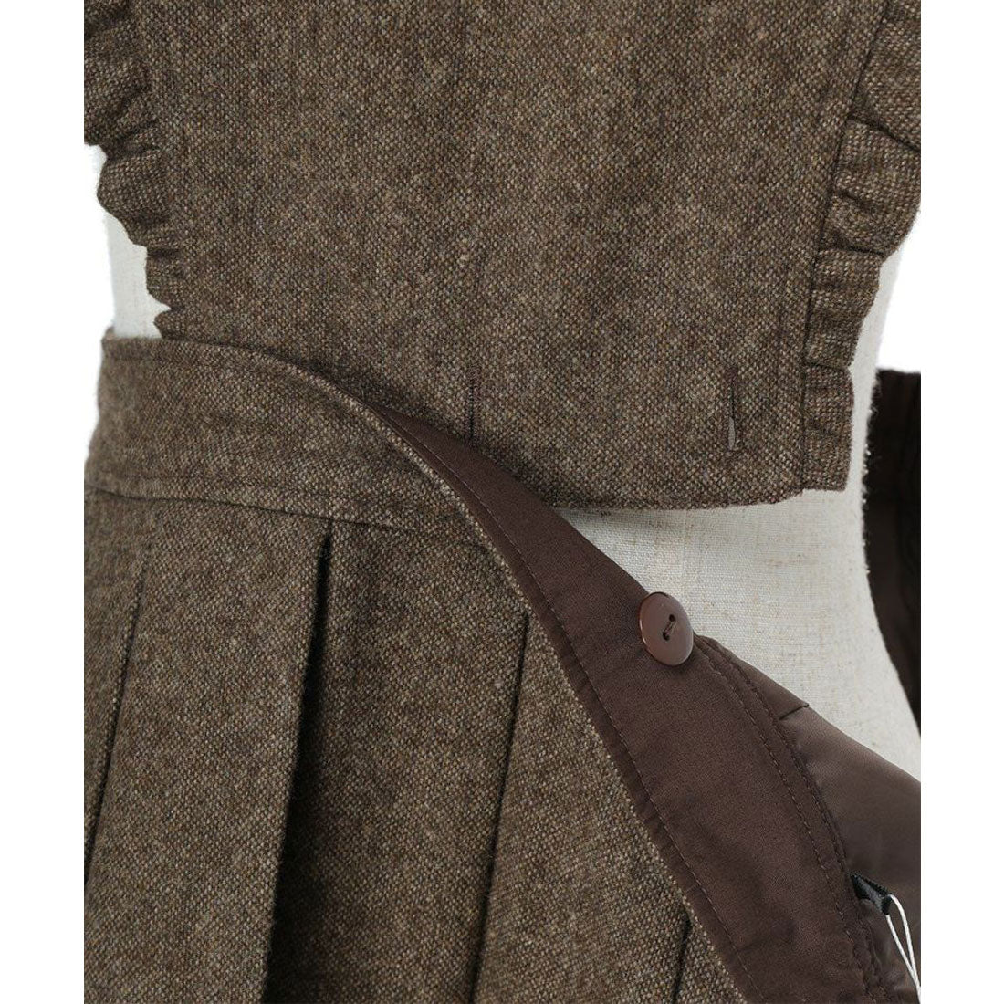 フィント F i.n.t 【洗える・2WAY】バックリボン2wayエプロンジャンパースカート （BROWN） BROWN