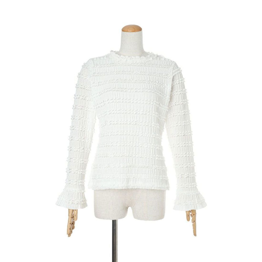 フィント F i.n.t 【洗える】カットフリルフレアースリーブトップス （OFF WHITE） OFF WHITE