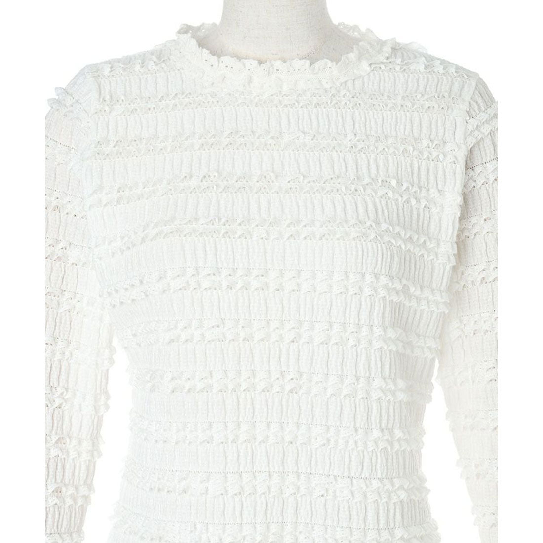 フィント F i.n.t 【洗える】カットフリルフレアースリーブトップス （OFF WHITE） OFF WHITE