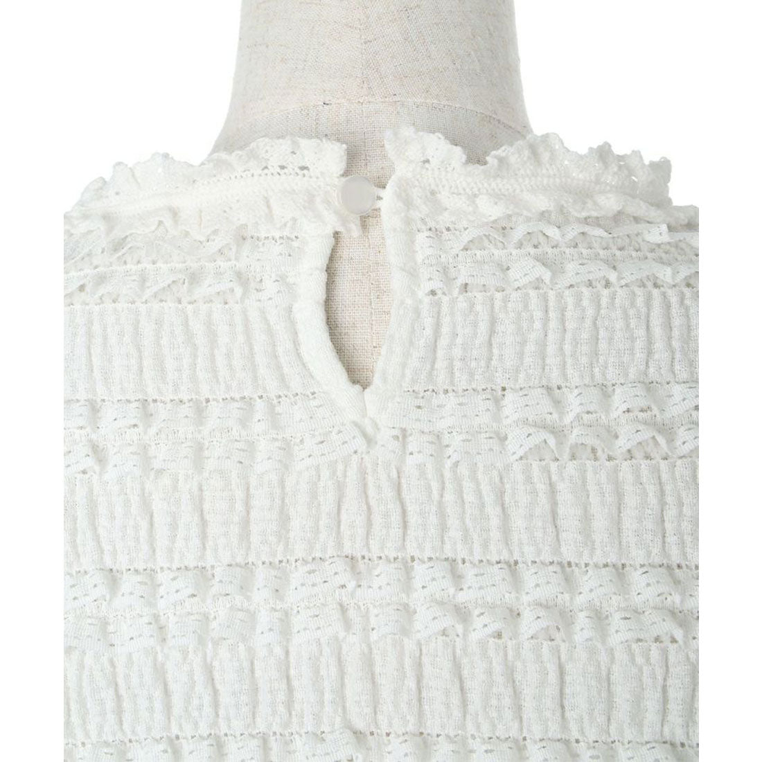 フィント F i.n.t 【洗える】カットフリルフレアースリーブトップス （OFF WHITE） OFF WHITE