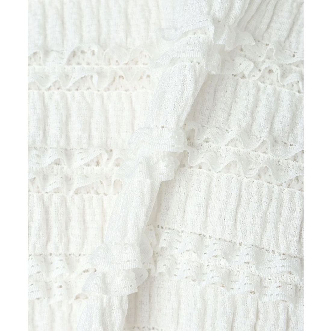 フィント F i.n.t 【洗える】カットフリルフレアースリーブトップス （OFF WHITE） OFF WHITE