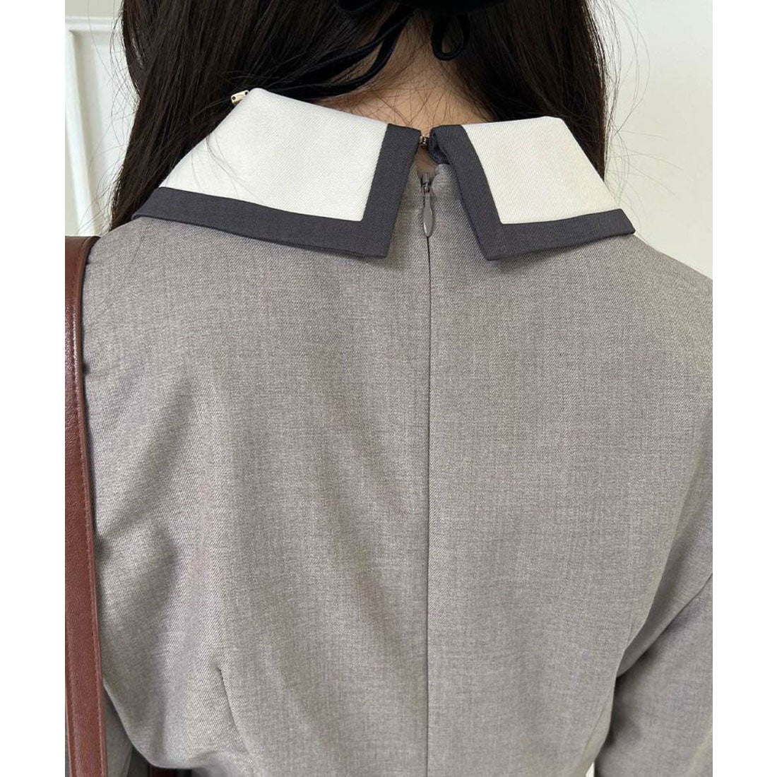 フィント F i.n.t ラインボウタイバイカラーワンピース （BEIGE） BEIGE