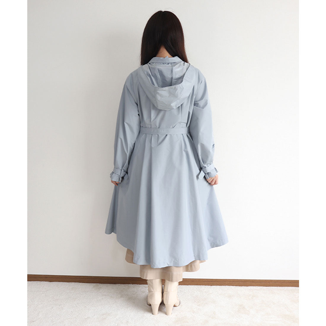 フィント F i.n.t べっ甲バックルベルトレインコート （L/BLUE） L/BLUE
