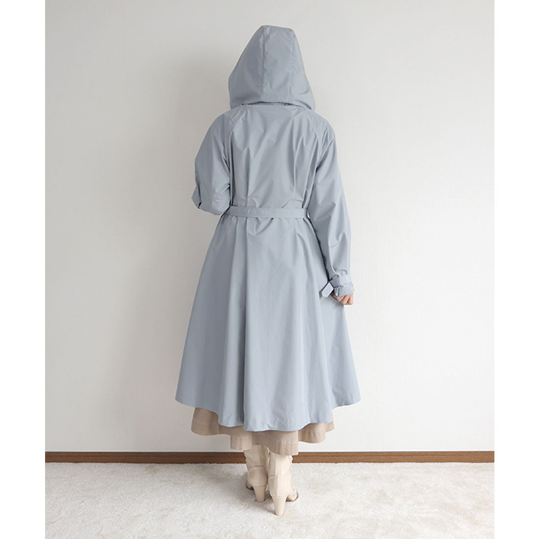 フィント F i.n.t べっ甲バックルベルトレインコート （L/BLUE） L/BLUE