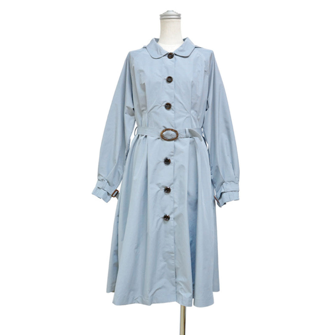 フィント F i.n.t べっ甲バックルベルトレインコート （L/BLUE） L/BLUE
