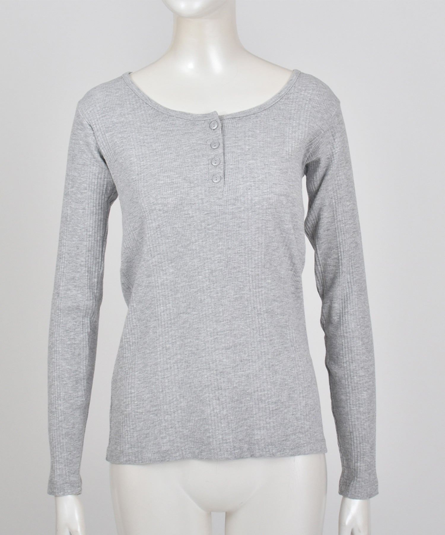 フェルトマリエッタ Felt Maglietta ランダムリブヘンリーネックロングTシャツ （ミックスグレー） ミックスグレー