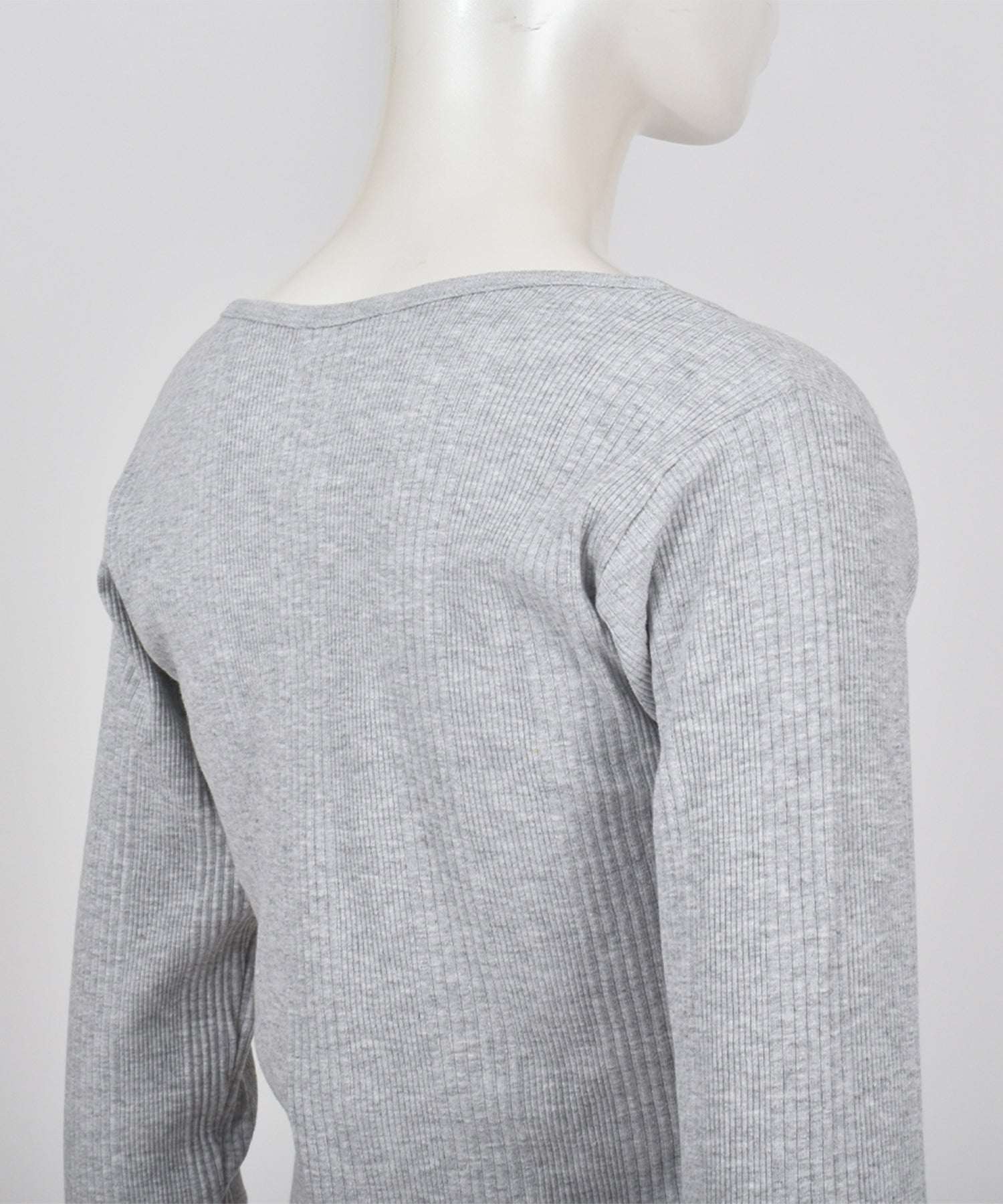 フェルトマリエッタ Felt Maglietta ランダムリブヘンリーネックロングTシャツ （ミックスグレー） ミックスグレー