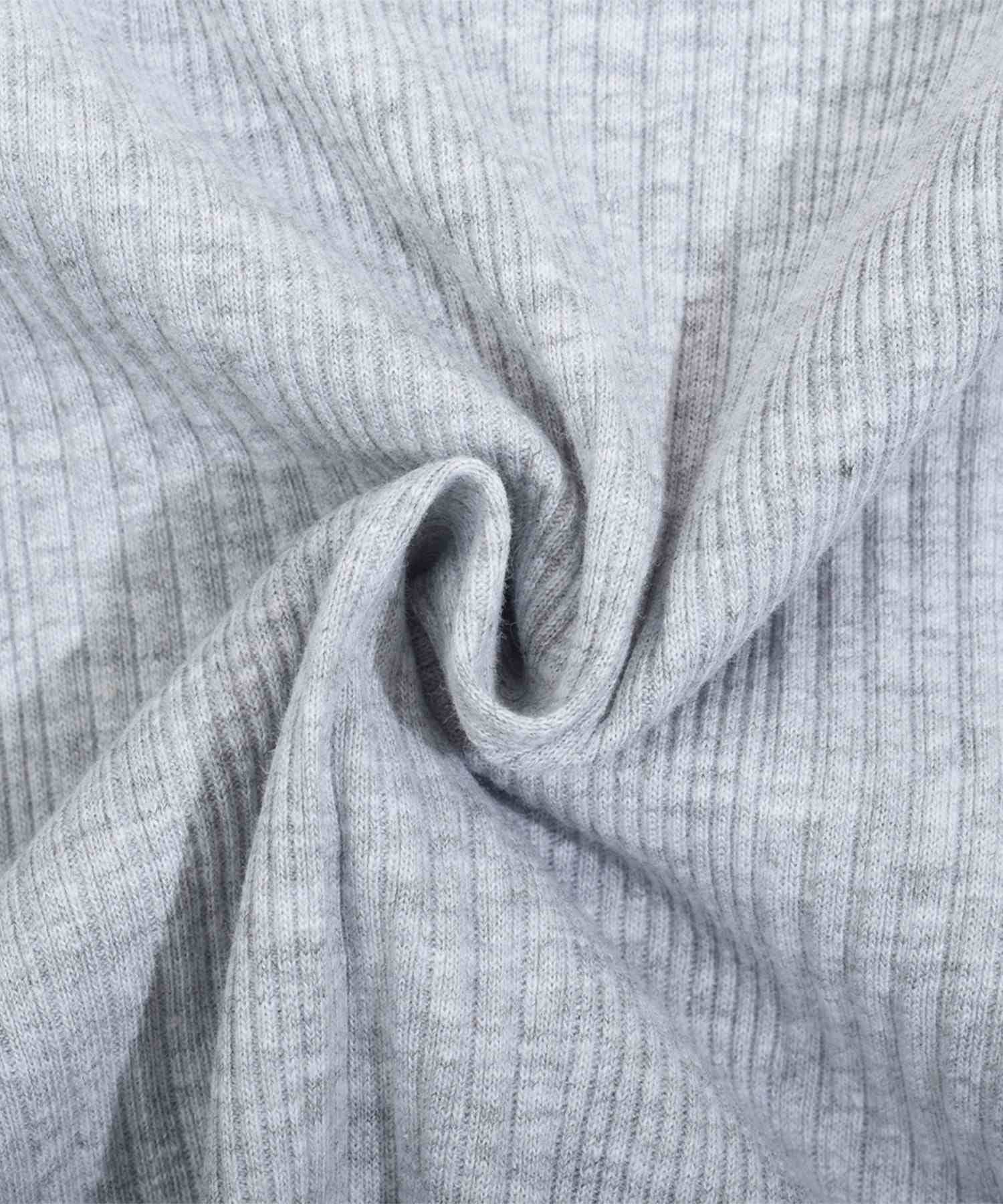 フェルトマリエッタ Felt Maglietta ランダムリブヘンリーネックロングTシャツ （ミックスグレー） ミックスグレー