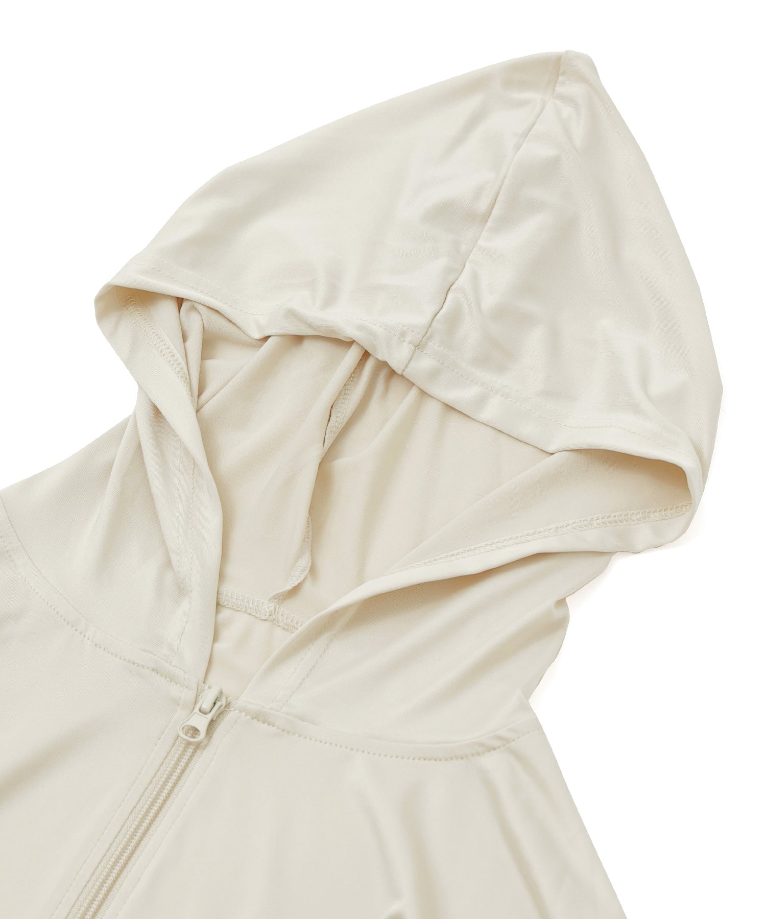 ファッションレター Fashion Letter UPF50+ 接触冷感 指穴付き クロップド丈ラッシュガードパーカー （ベージュ） ベージュ