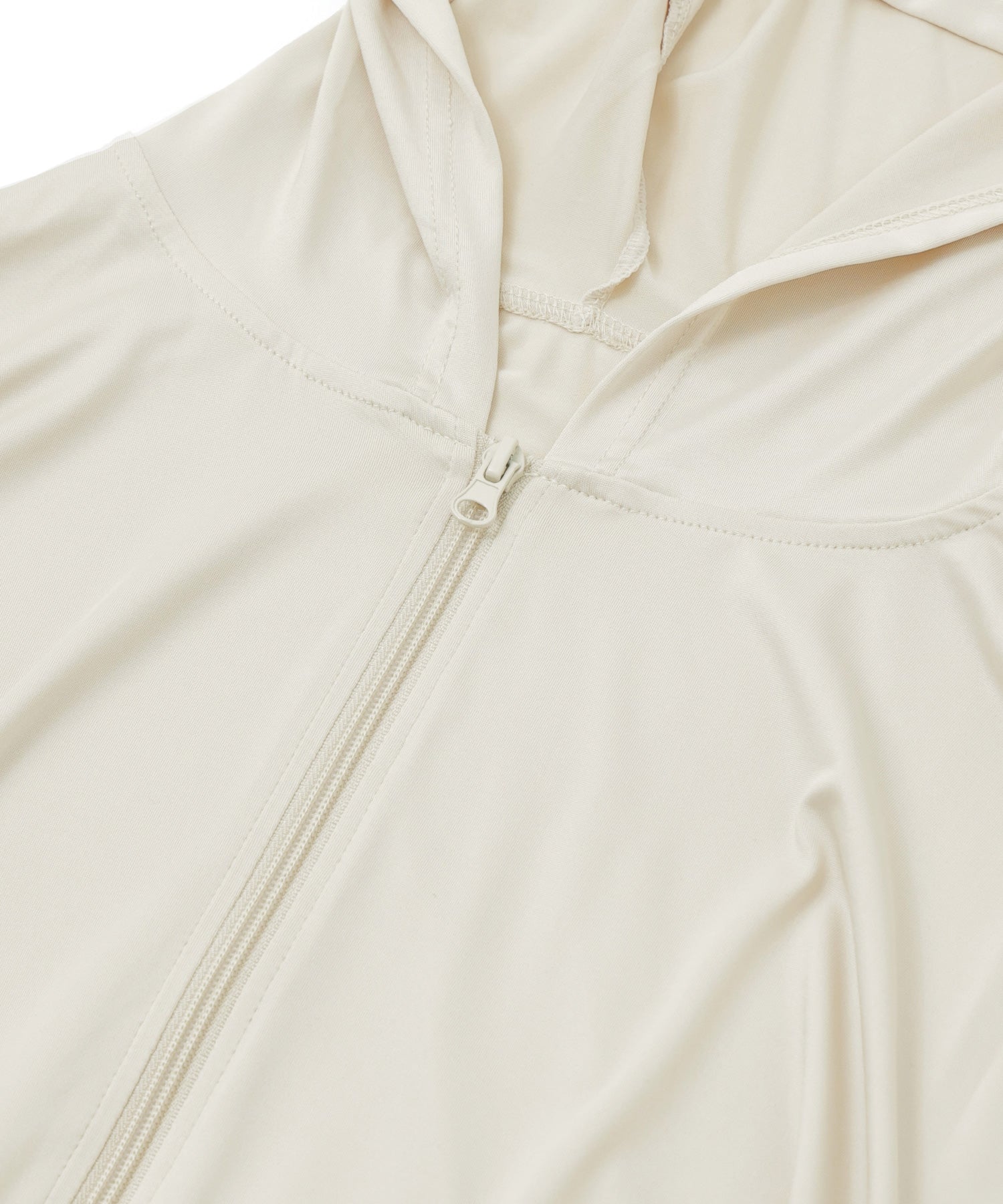ファッションレター Fashion Letter UPF50+ 接触冷感 指穴付き クロップド丈ラッシュガードパーカー （ベージュ） ベージュ