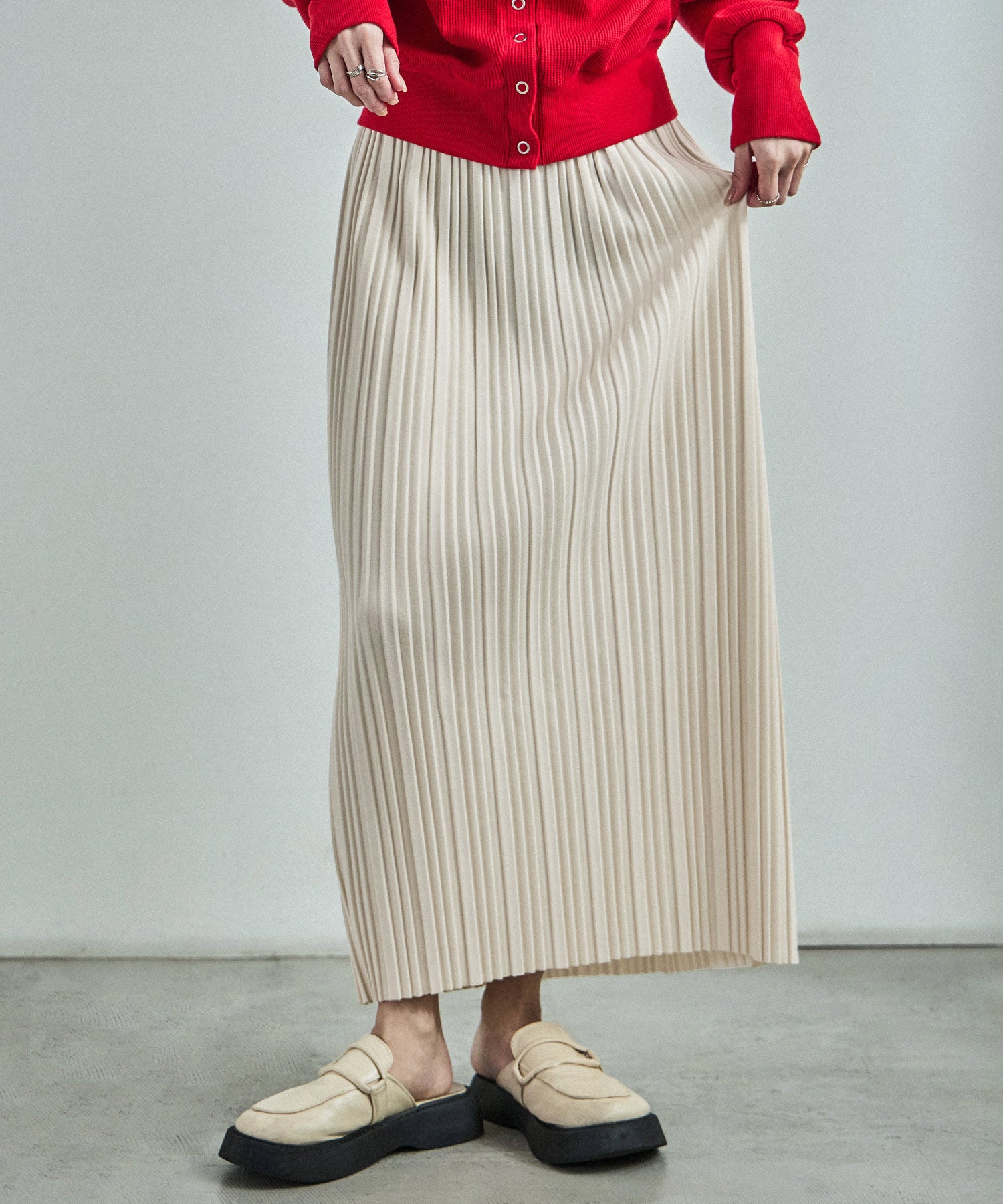 ファッションレター Fashion Letter プリーツロングスカート （アイボリー） アイボリー