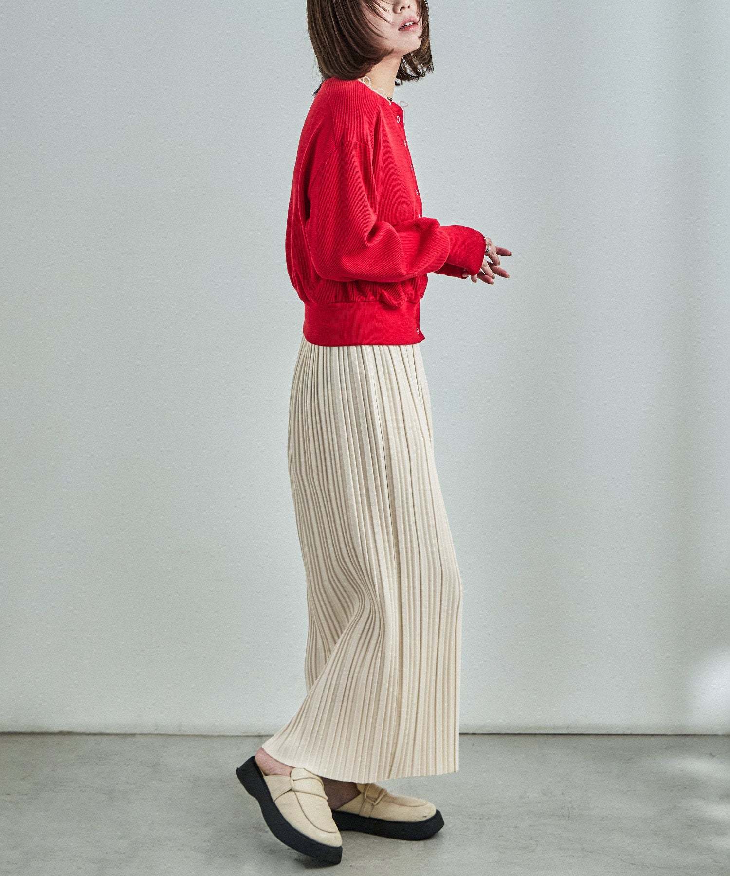 ファッションレター Fashion Letter プリーツロングスカート （アイボリー） アイボリー