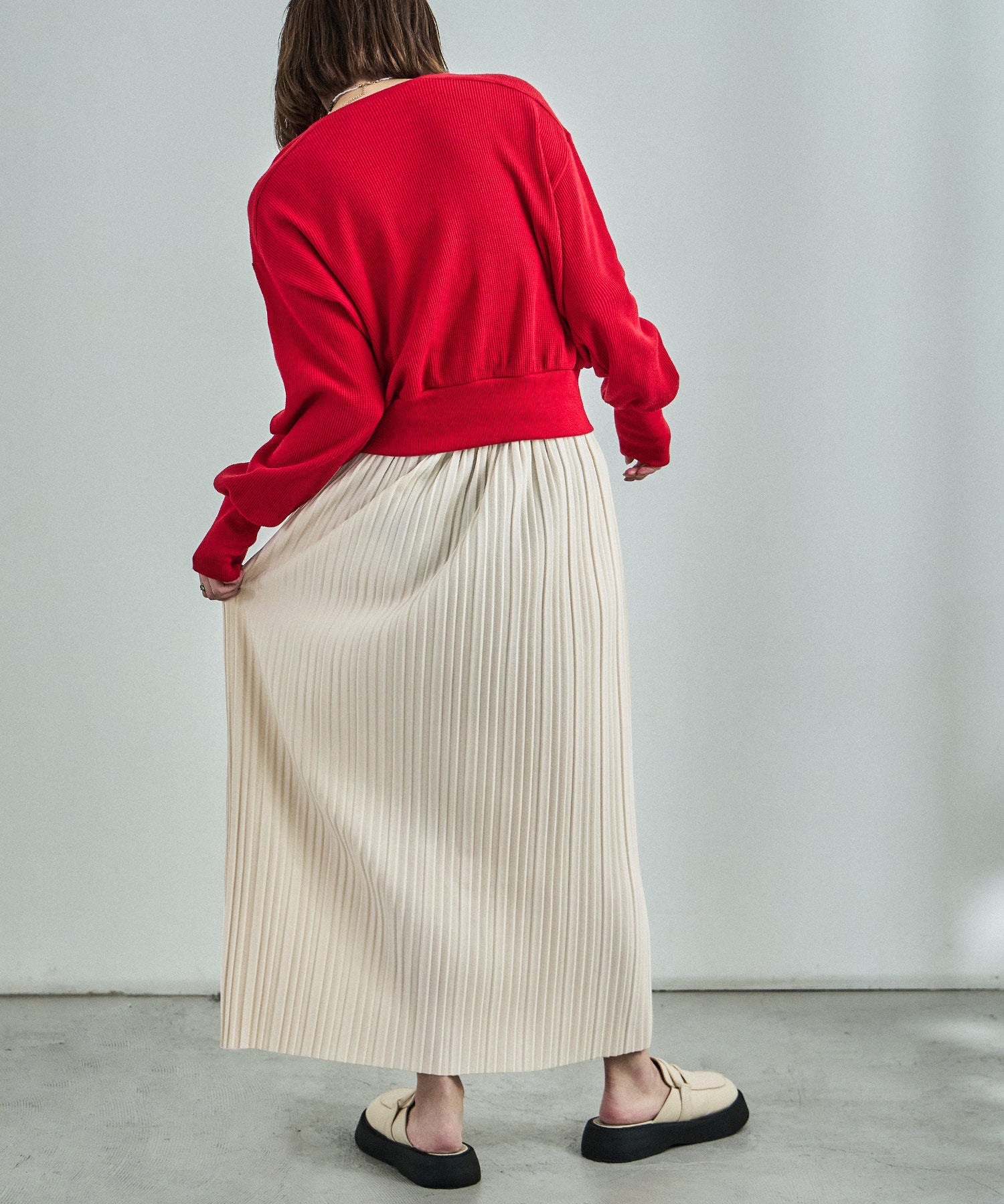 ファッションレター Fashion Letter プリーツロングスカート （アイボリー） アイボリー