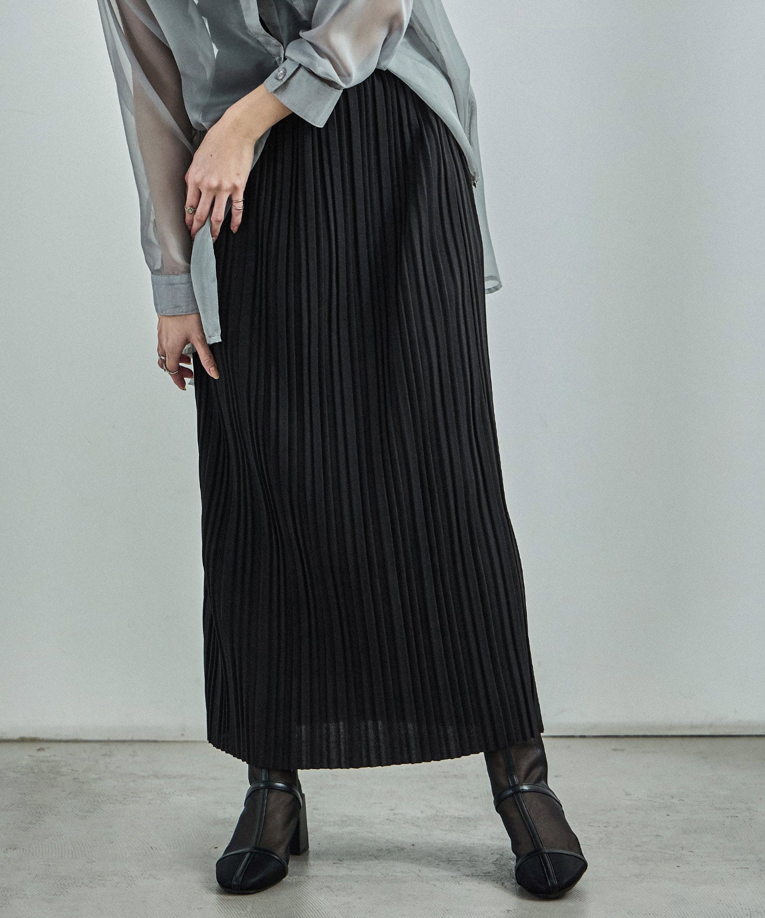 ファッションレター Fashion Letter プリーツロングスカート （ブラック） ブラック