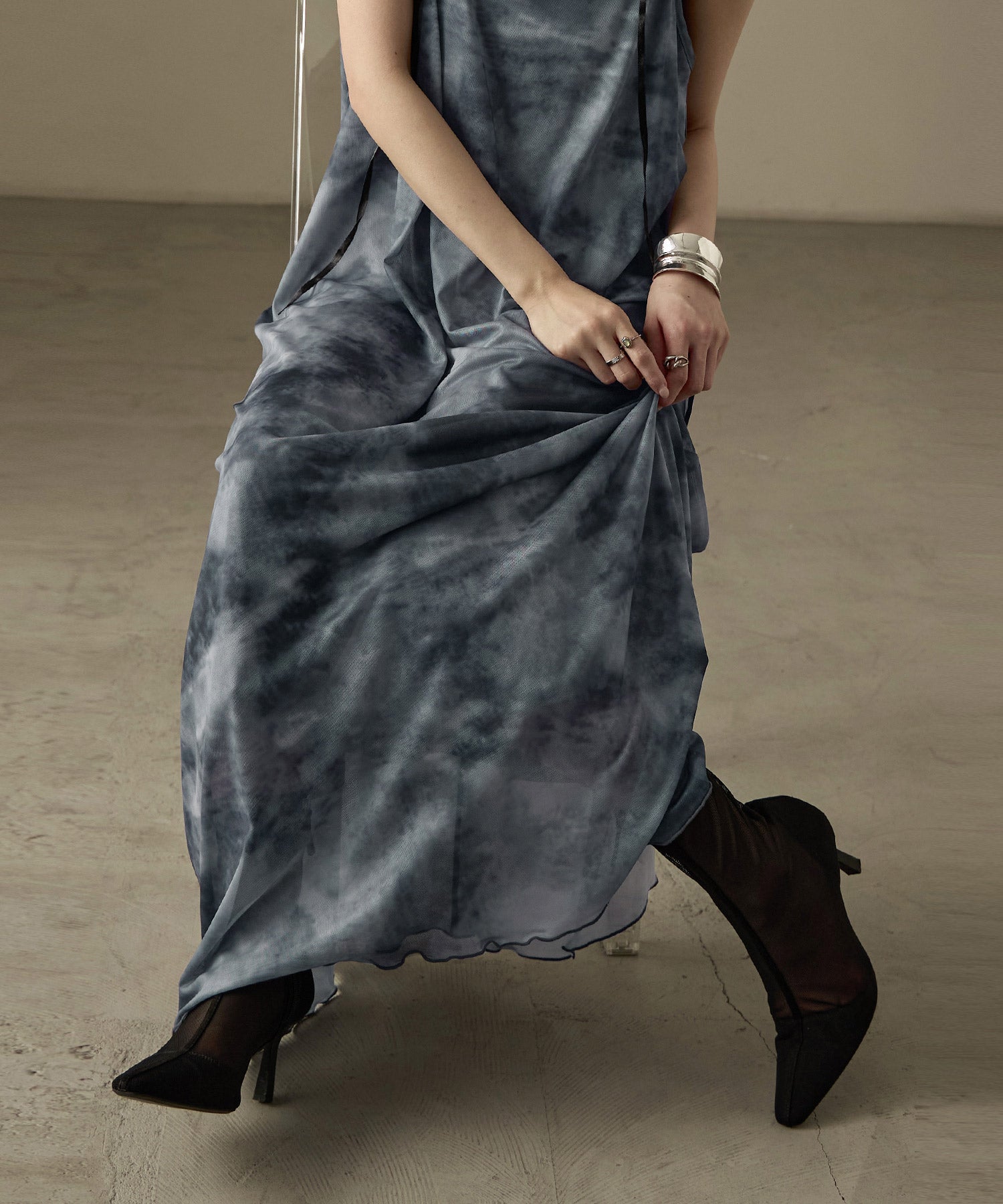 ファッションレター Fashion Letter パワーネット 2wayマーブル柄キャミワンピース （ブルー） ブルー