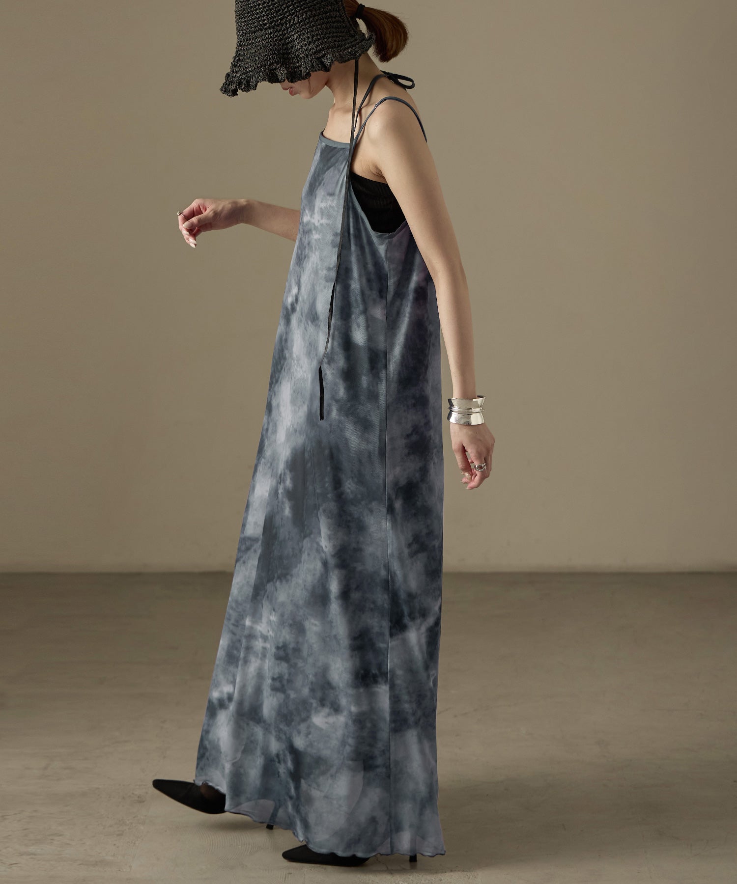 ファッションレター Fashion Letter パワーネット 2wayマーブル柄キャミワンピース （ブルー） ブルー