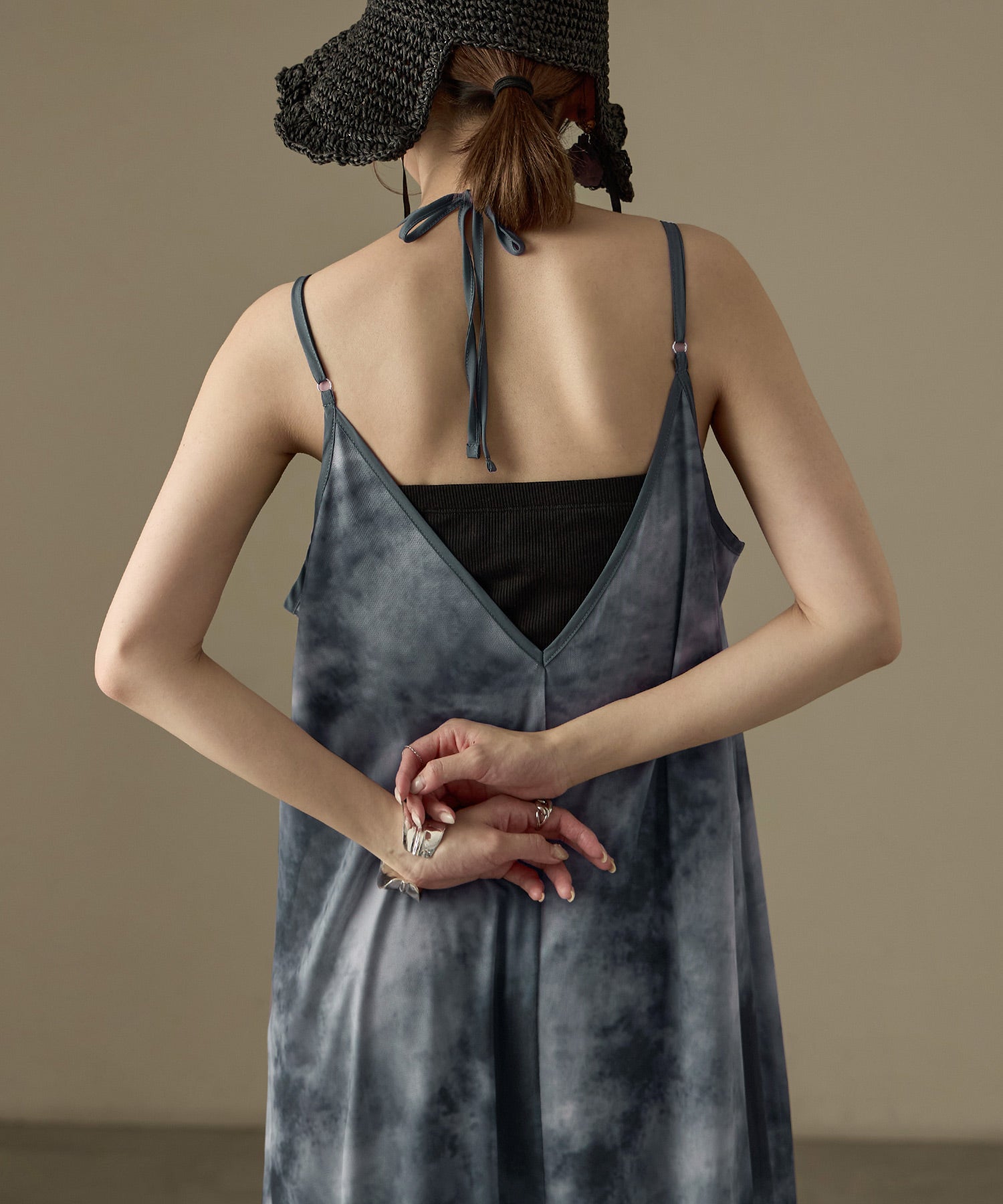 ファッションレター Fashion Letter パワーネット 2wayマーブル柄キャミワンピース （ブルー） ブルー