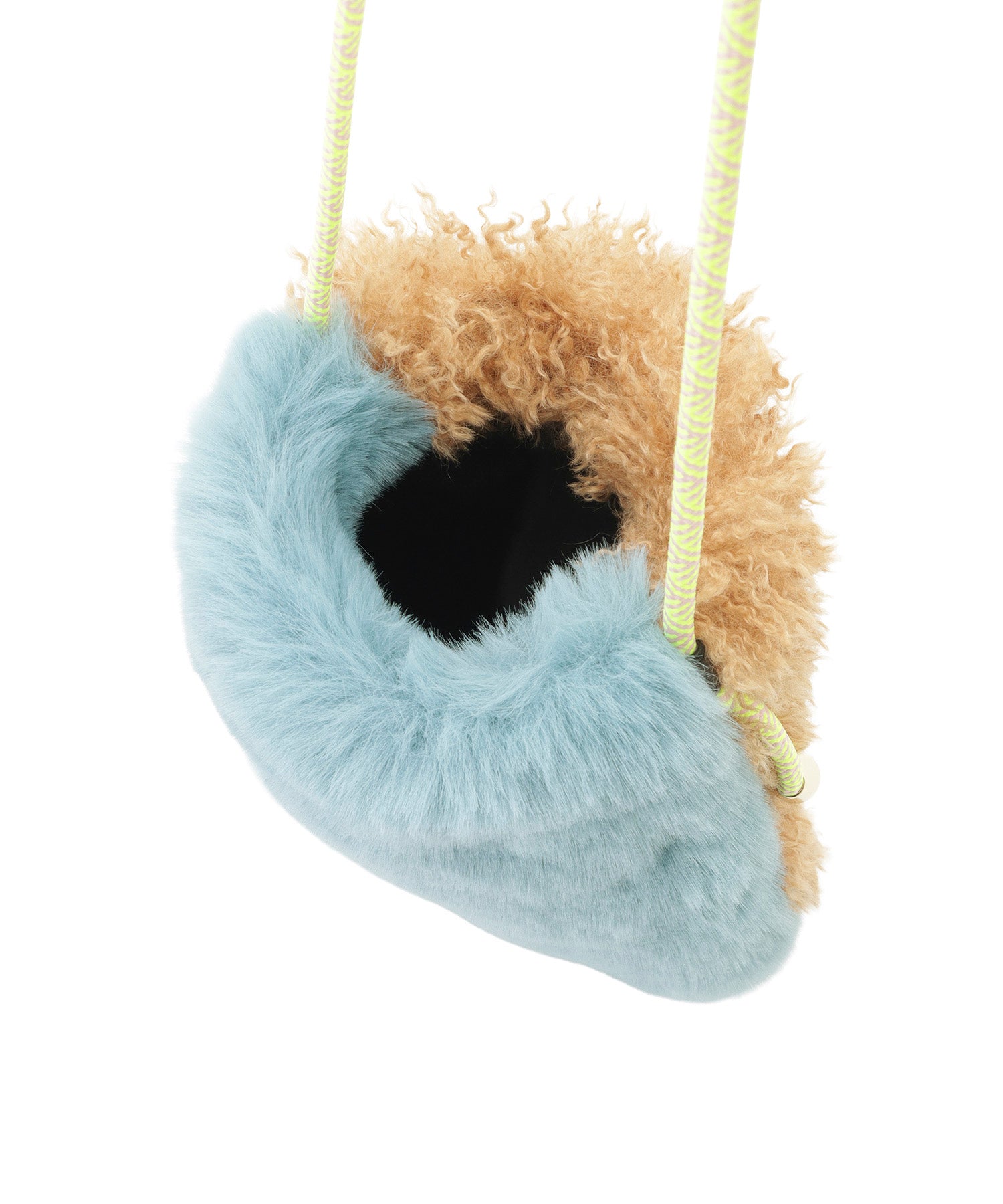 フェイクファースマホポシェット ショルダーバッグ レッキス風×ラム風 （サックスブルー） サックスブルー