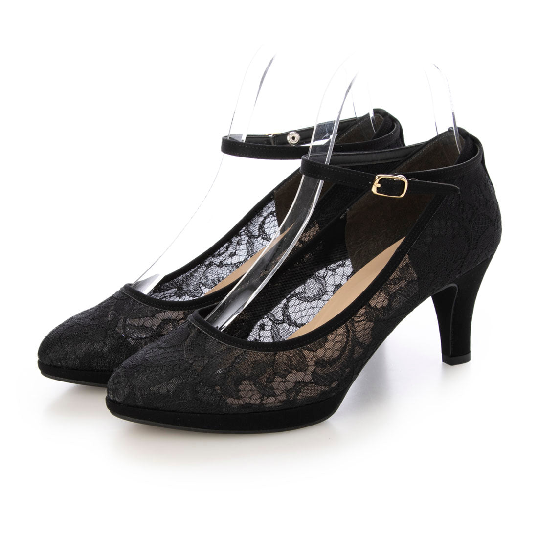 Feeling of Yui Ankle Strap Lace Pumps