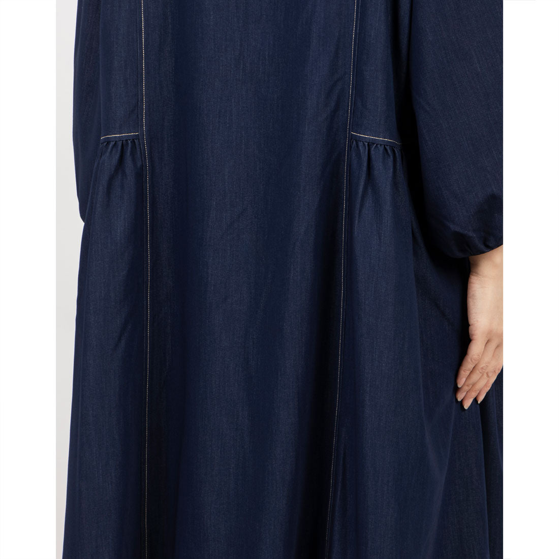 フォーリン アンド コー fall-in&co さらりと纏う ロングシャツワンピース コットン 230909-1 （青） 青