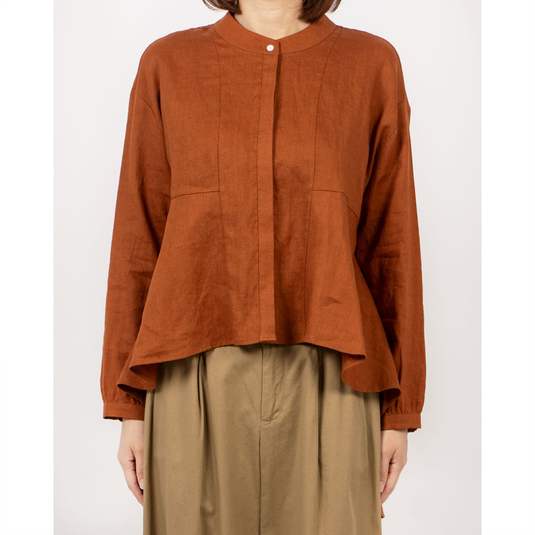 フォーリン アンド コー fall-in&co ゆるっと おしゃれなシャツブラウス 長袖 夏の日焼止めにも ココナッツブラウン 220402-4 （ココナッツブラウン） ココナッツブラウン
