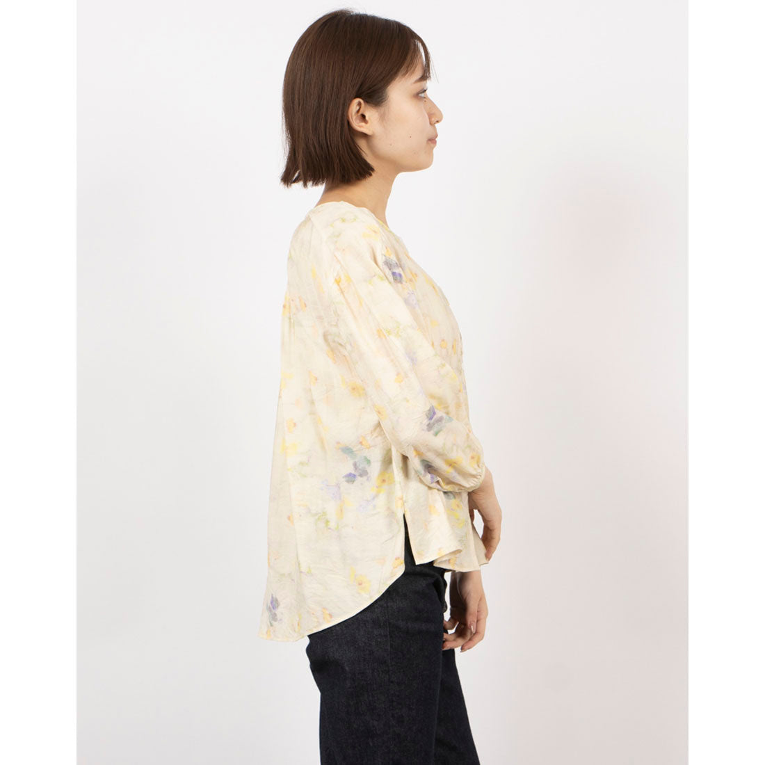 フォーリン アンド コー fall-in&co パッと明るい表情に導く春のブラウス 8分袖 コットン 230926-1 （黄色） 黄色