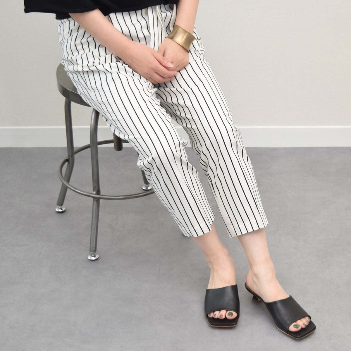 FABIO RUSCONI ミュール Fabio Rusconi Square Toe Spool Heel Mule