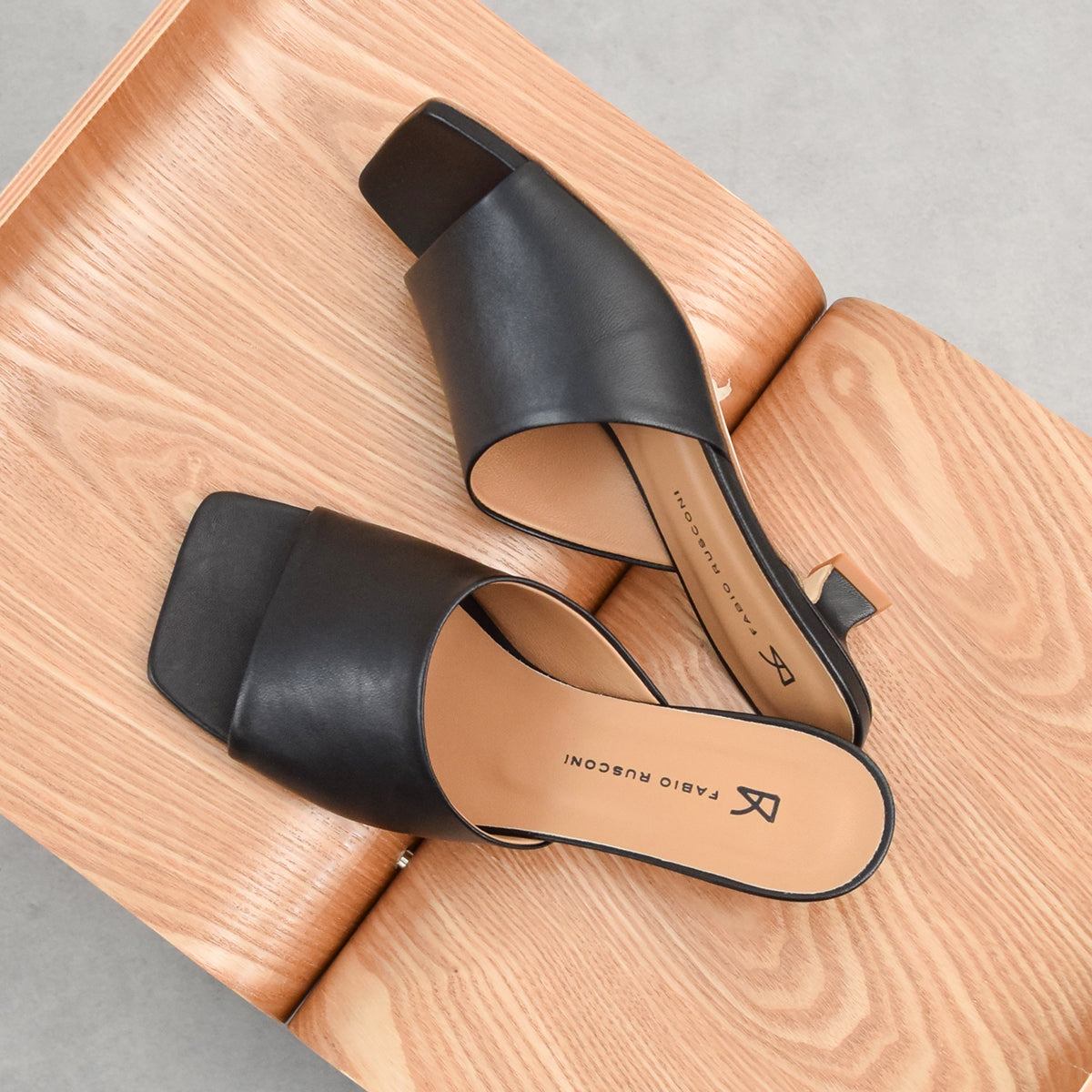 Fabio Rusconi Square Toe Spool Heel Mule