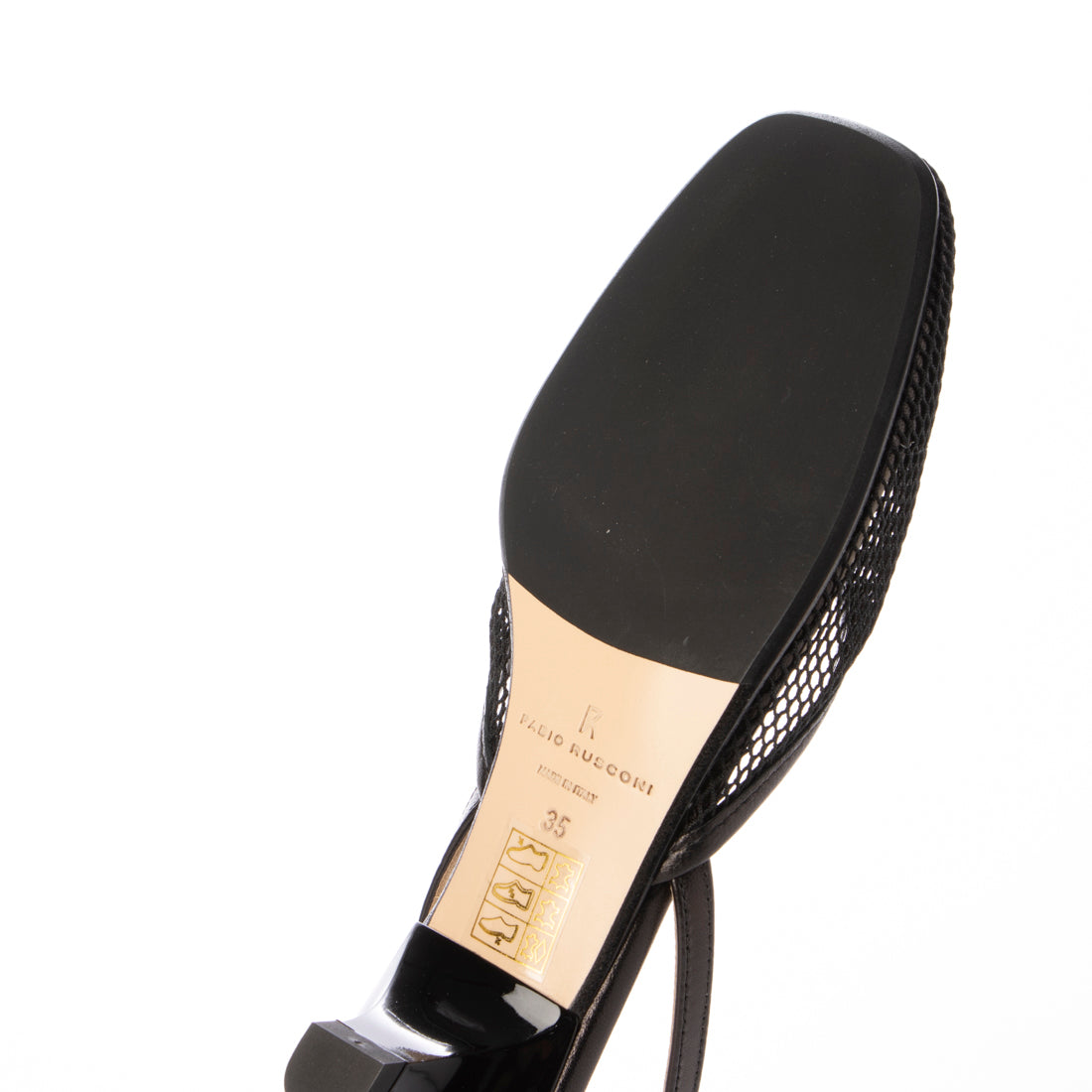 ファビオルスコーニ FABIO RUSCONI スクエアトウネットバックバンドパンプス （ブラックコンビ） ブラックコンビ