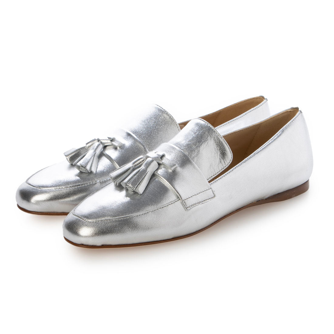 ファビオルスコーニ FABIO RUSCONI アーモンドトゥタッセルローファー （シルバー） シルバー