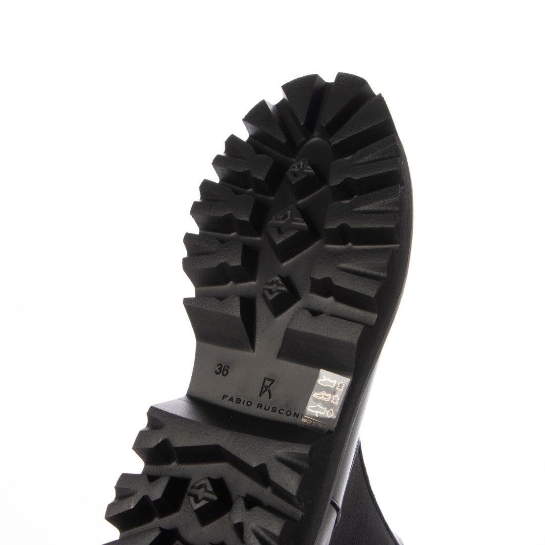 【訳あり新品】 ファビオルスコーニ FABIO RUSCONI タンクソールショートブーツ （ブラック） ブラック