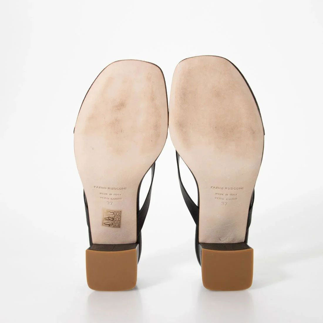 【訳あり新品】 ファビオルスコーニ FABIO RUSCONI スクエアトゥロングブーツ （ブラック） ブラック