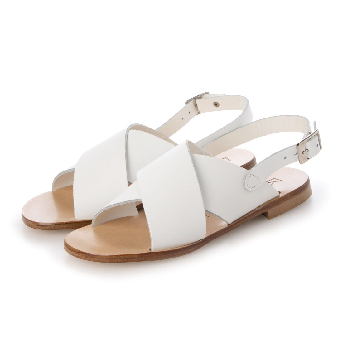 ●ファビオルスコーニ FABIO RUSCONI クロスフラットサンダル,ホワイト