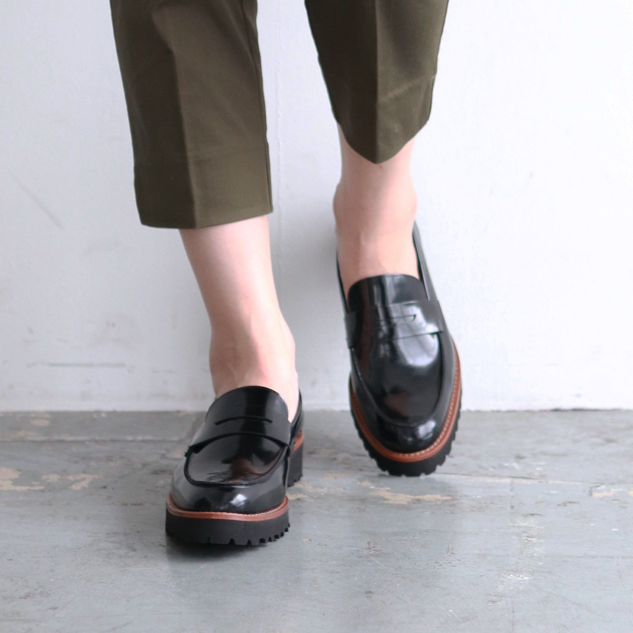 ファビオルスコーニ FABIO RUSCONI EVAタンクソールモカシューズ （ブラック） ブラック