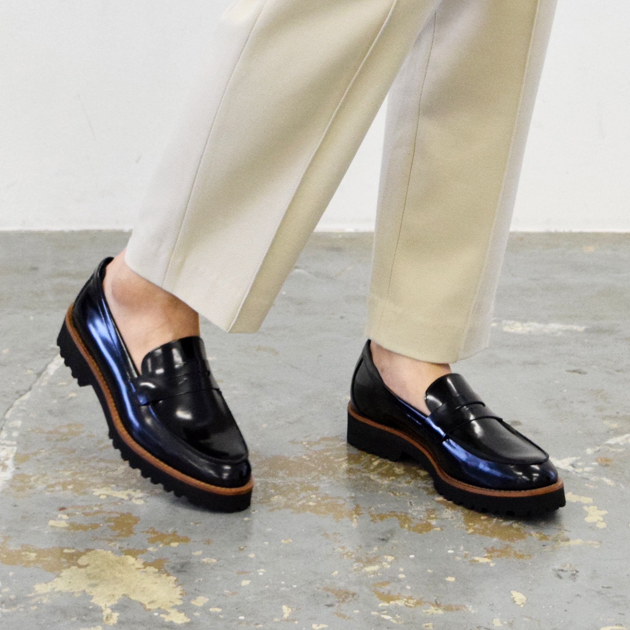 ファビオルスコーニ FABIO RUSCONI EVAタンクソールモカシューズ （ブラック） ブラック