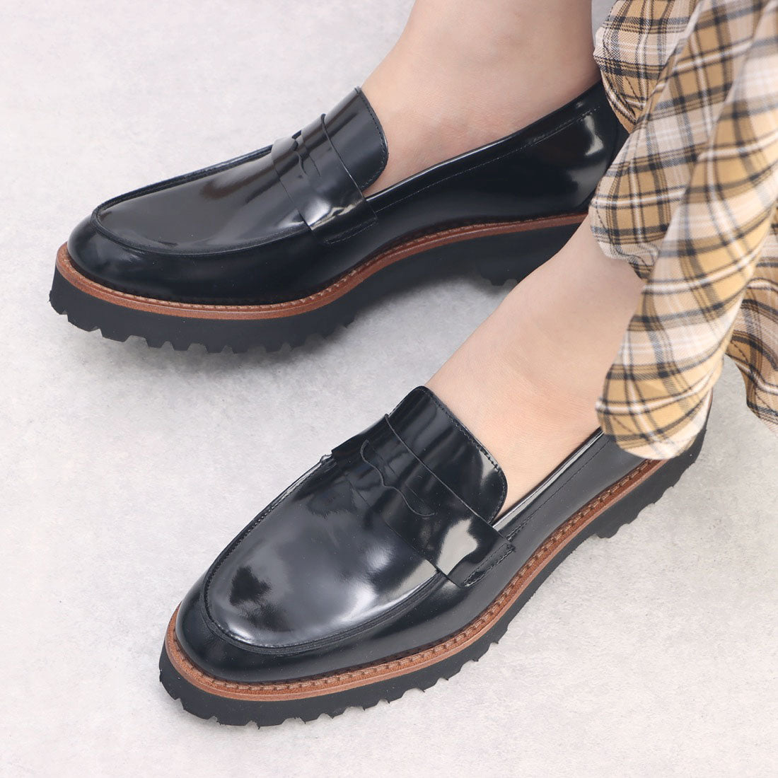 ファビオルスコーニ FABIO RUSCONI EVAタンクソールモカシューズ （ブラック） ブラック