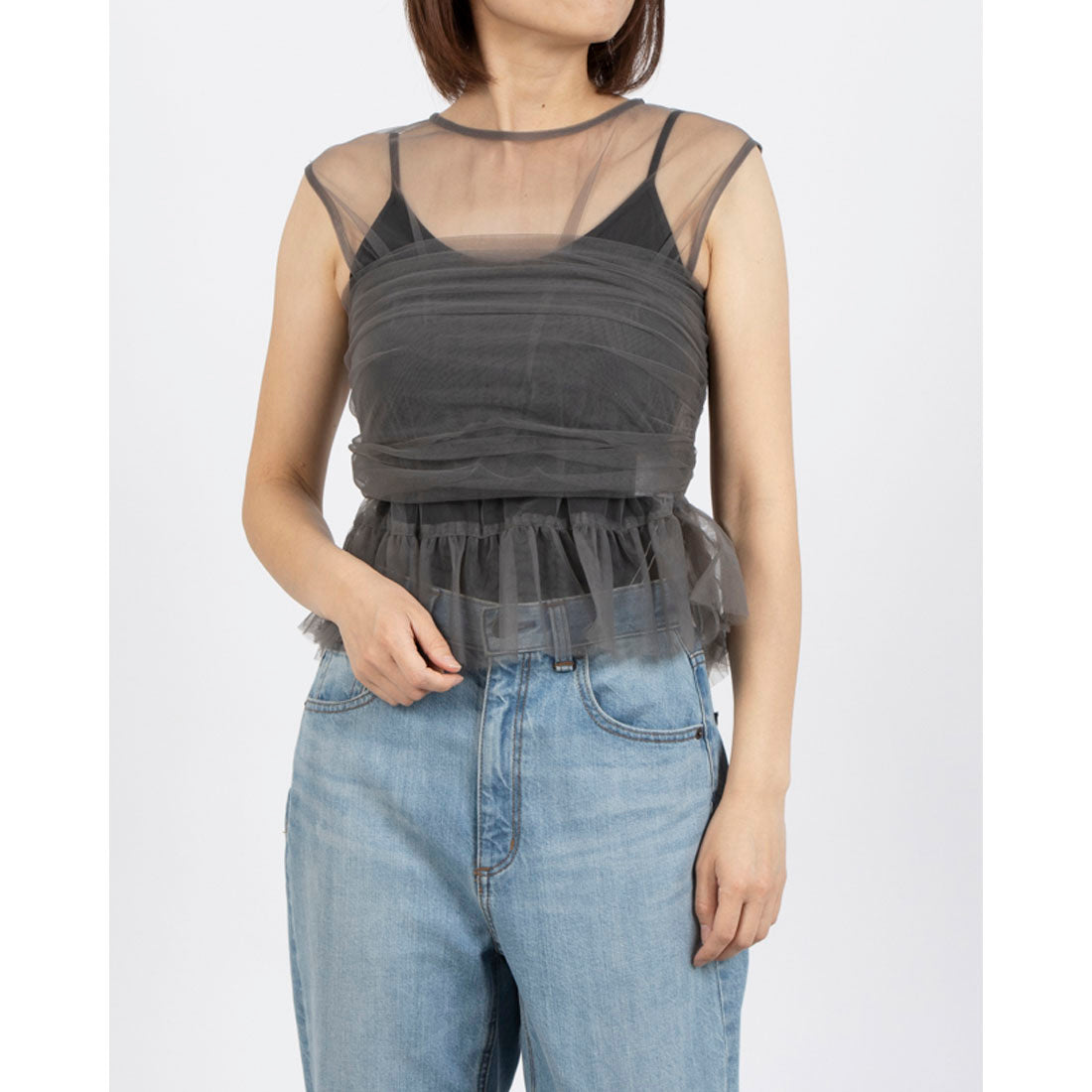 フェピュール feepur チュールビスチェ&ノースリトップス （GRY） GRY