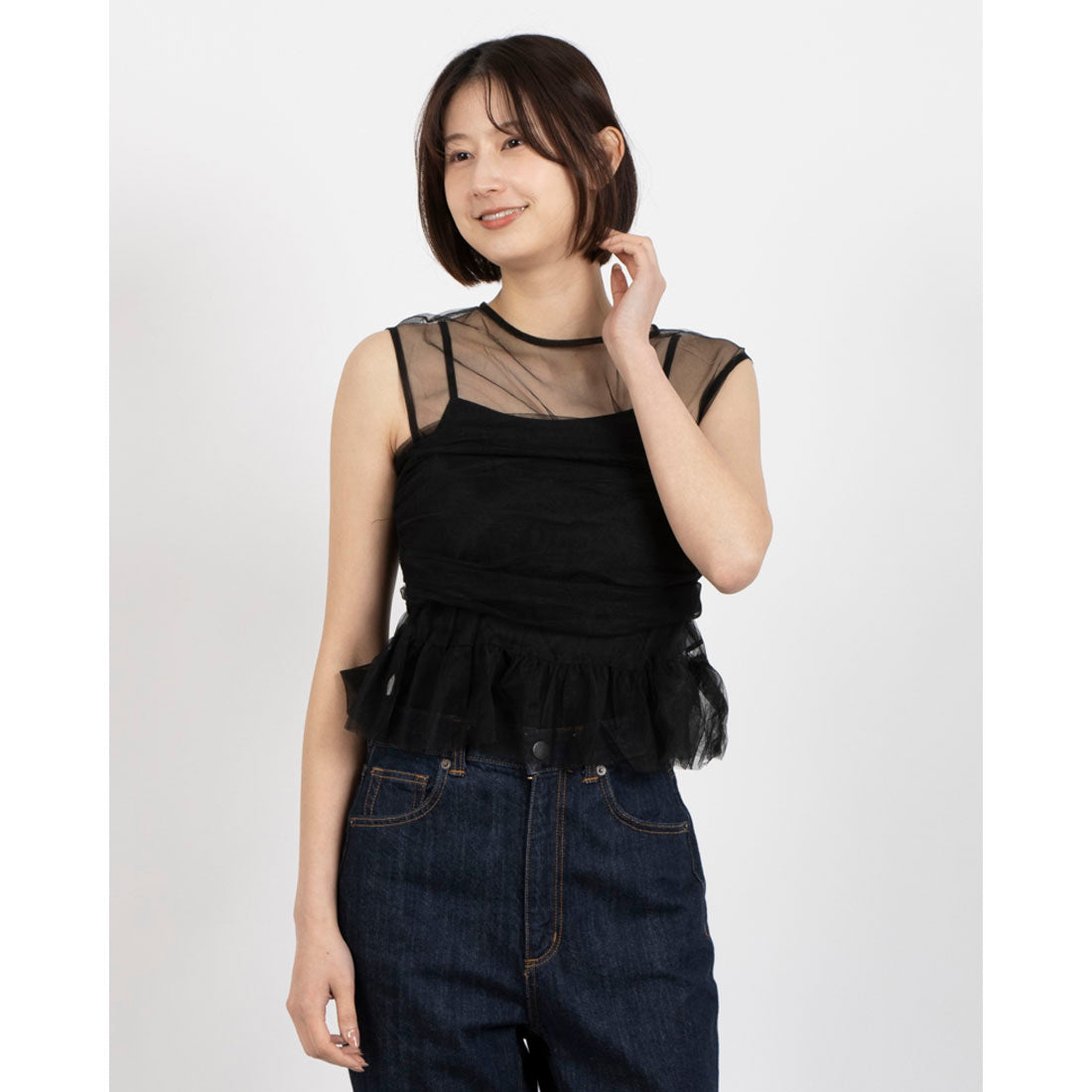 フェピュール feepur チュールビスチェ&ノースリトップス （BLK） BLK
