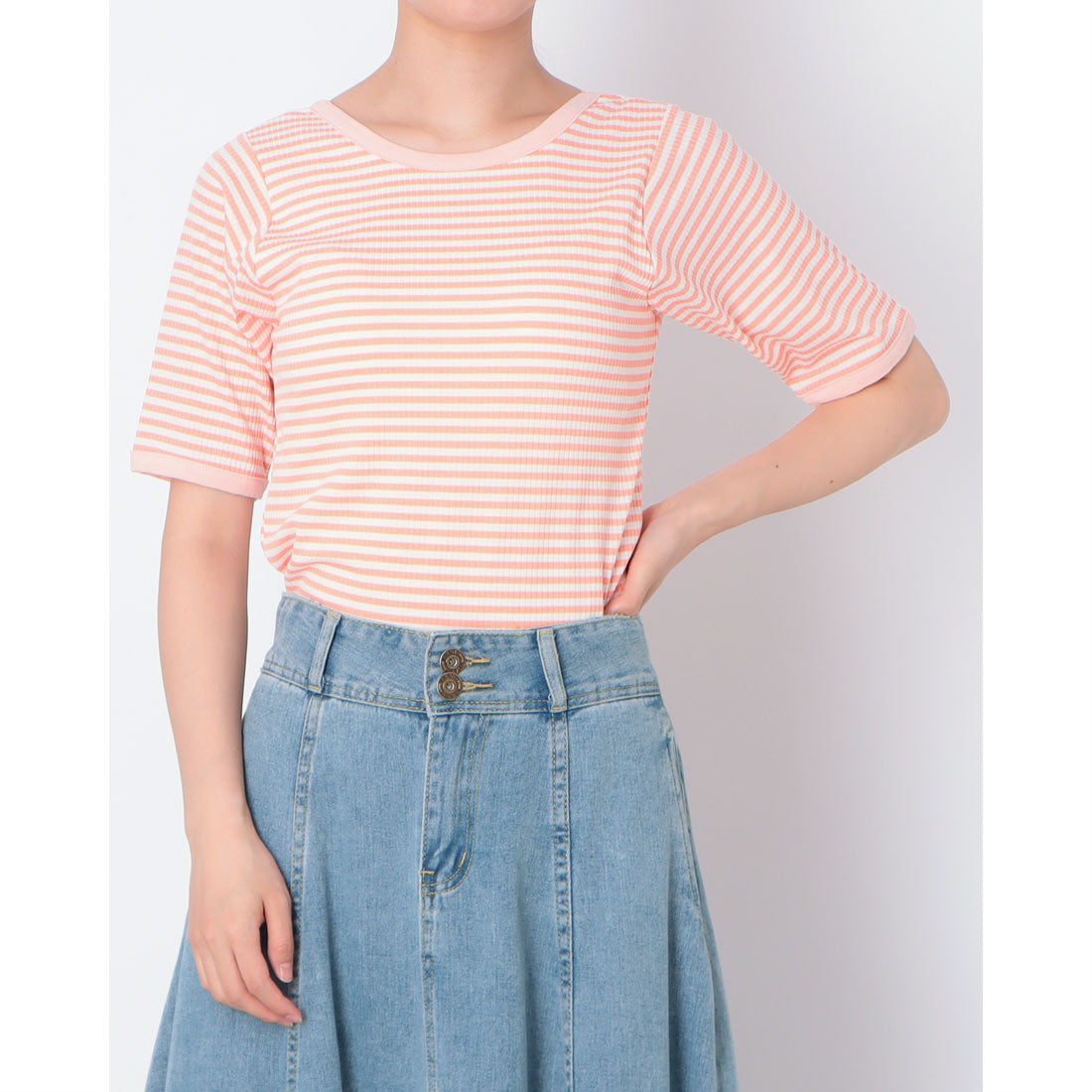 フェピュール feepur カップ付リンガーTee （PINK） PINK