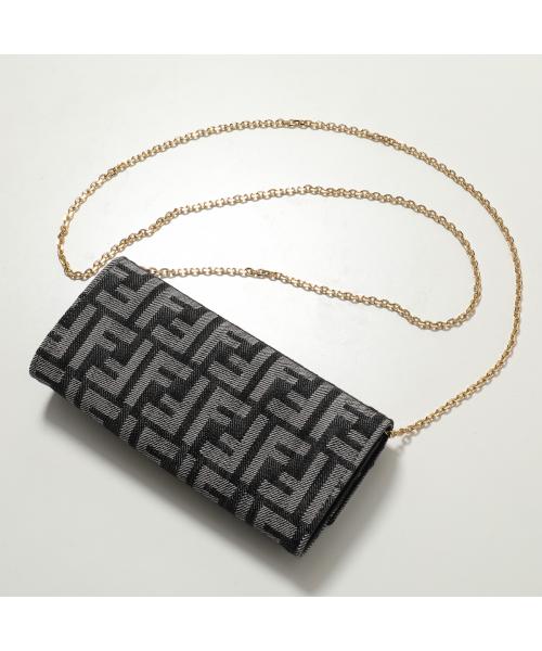 フェンディ FENDI FENDI チェーンウォレット CHAIN CONTINETAL 8M0365 AUT4 （F1UJ5/BLACK+DARK-BL） F1UJ5/BLACK+DARK-BL