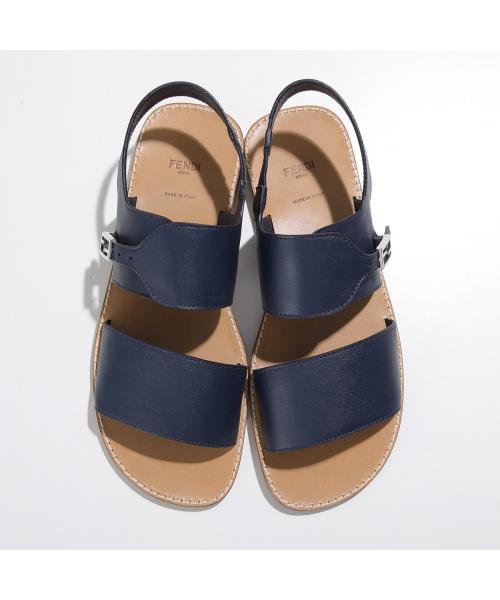 フェンディ FENDI FENDI KIDS サンダル JMR409 NA7 FFロゴ フラット （F0R9C/COSMO-ブルー） F0R9C/COSMO-ブルー