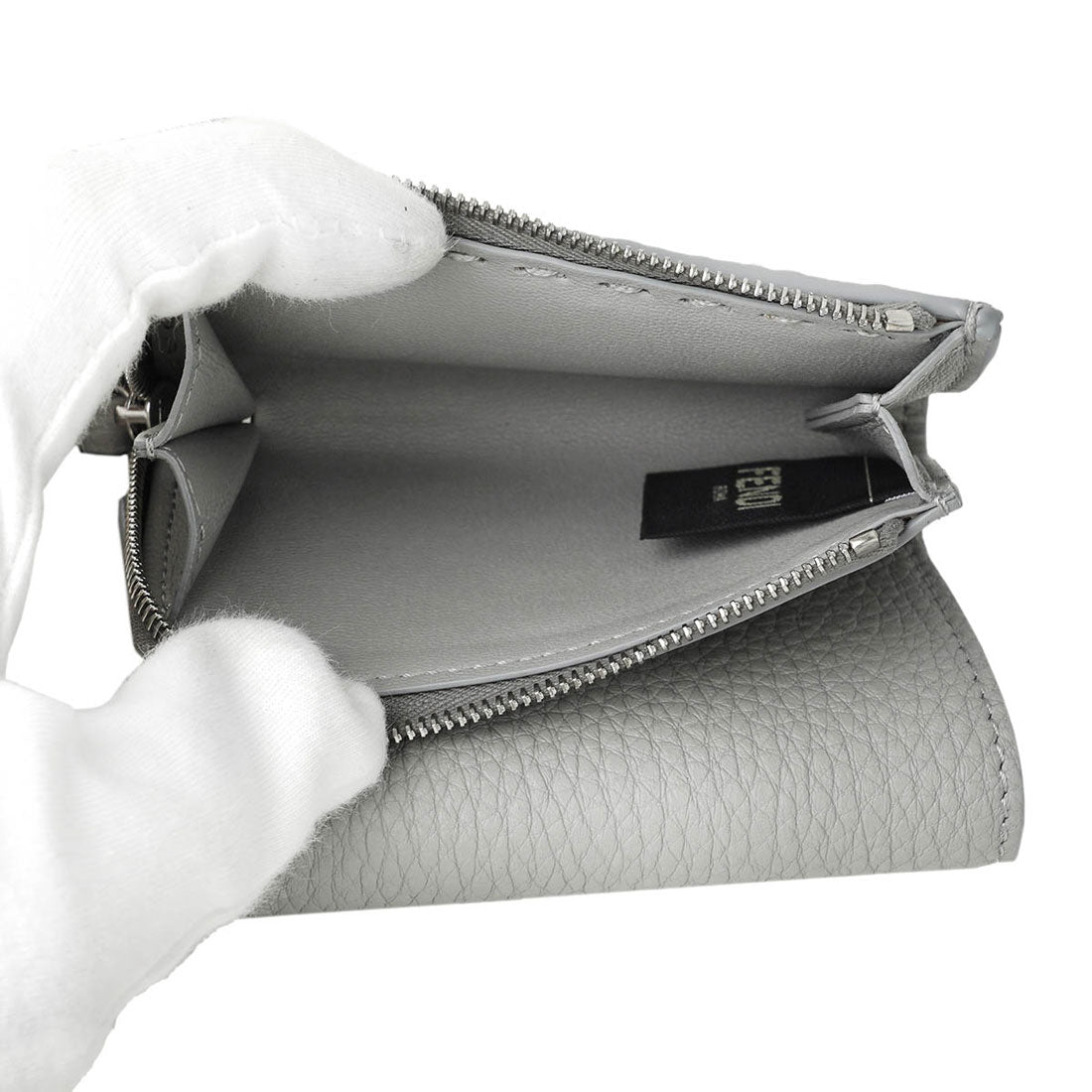 フェンディ FENDI 三折錢包 ビーカブー MICRO TRIFOLD SELLERIA WALLET 8M0499 ASU6 F0VJZ 灰色