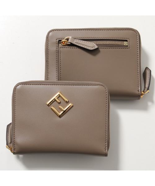 フェンディ FENDI FENDI 二つ折り財布 8M0508 ALV4 FFダイヤモンド レザー （F1N1G/TRUFFLE+DOVE） F1N1G/TRUFFLE+DOVE