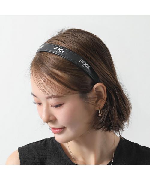 フェンディ FENDI FENDI カチューシャ FXQ978 ANDR ラムレザー ロゴ （F0QA1/BLACK） F0QA1/BLACK